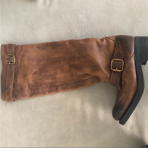 Brown distressed Leather Knee-High Boots size 8 - Picture 6 of 8